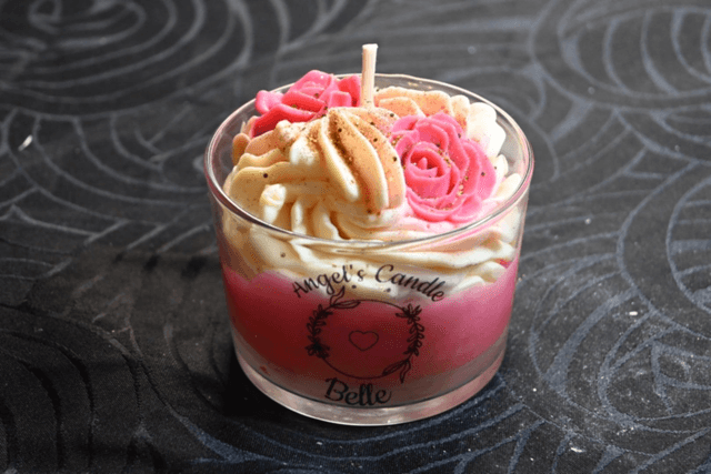 Bougie Belle – Rose enchantée &amp; cire naturelle artisanale